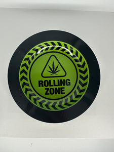 Circular portable "ROLLING ZONE" rolling tray