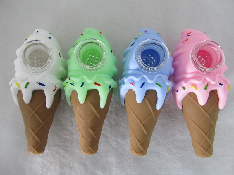 5 Ice Cream Cone Silicone Hand Pipe