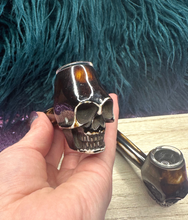 Load image into Gallery viewer, Skull Hand Pipe with Glass Tip
