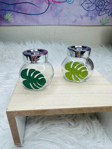 Monstera Leaf Screw top Jar