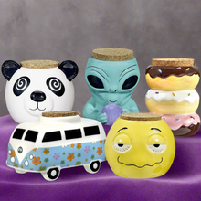 Load image into Gallery viewer, Adorable Collectible Ceramic Novelty Stash Jars
