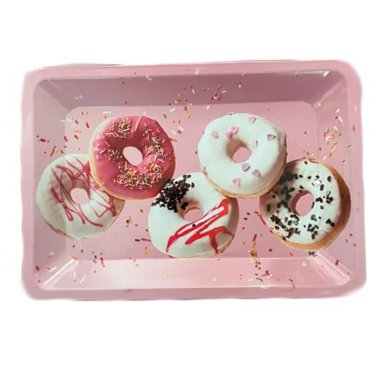 Small donut themed rolling tray