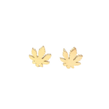Load image into Gallery viewer, Dainty Stainless Steel Weed Leaf Earrings
