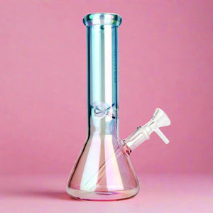 Iridescent Beaker Water Pipe 8 Inch