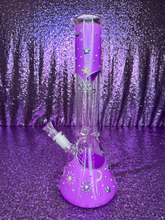 Load image into Gallery viewer, 14” Glow In The Dark Lavender Celestial Bong
