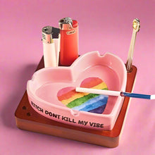 Load image into Gallery viewer, Ceramic Heart Ashtray Set with Lid and Lighter Holder
