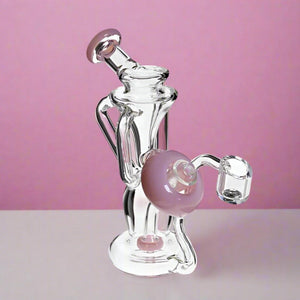 Milky Pink Dab Rig Mini Recycler - 6"