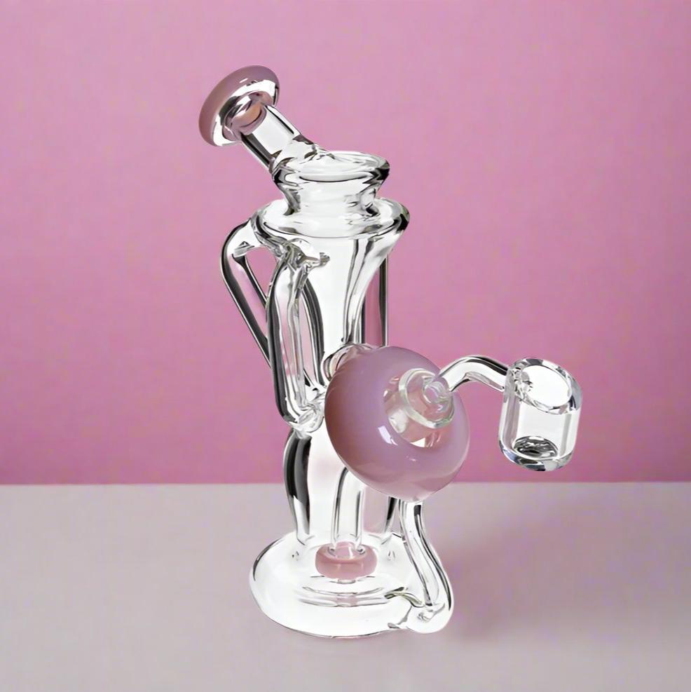 Milky Pink Dab Rig Mini Recycler - 6