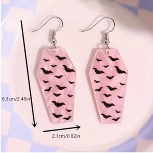 Coffin Pastel Bat Earrings