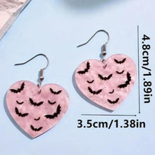 Load image into Gallery viewer, Heart Pastel Bat Earrings
