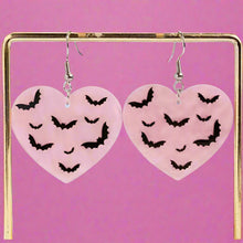 Load image into Gallery viewer, Heart Pastel Bat Earrings
