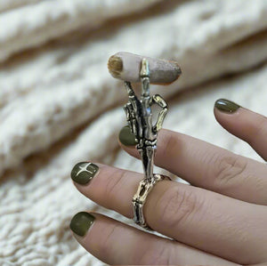 Peaceful Skeleton Cigarette/ Joint Ring