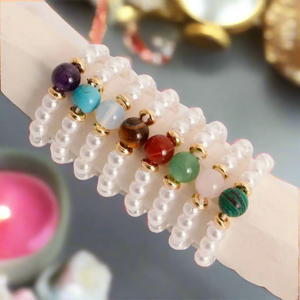 8 Pcs Stackable Crystal Ring Set with 18k Gold