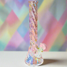 Load image into Gallery viewer, 16” Swirly Iridescent Bong
