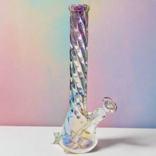 Load image into Gallery viewer, 16” Swirly Iridescent Bong
