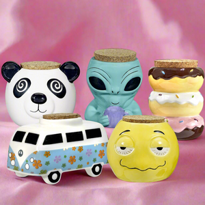 Adorable Collectible Ceramic Novelty Stash Jars