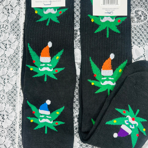 Christmas Cannabis Crew Socks