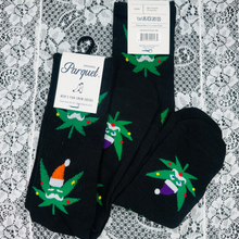 Load image into Gallery viewer, Christmas Cannabis Crew Socks
