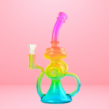 Load image into Gallery viewer, Bright Rainbow Recycler Bong
