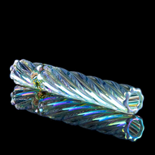 Load image into Gallery viewer, Twisted Iridescent Glass Chillum
