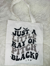 Load image into Gallery viewer, Just A little Ray of Pitch Black Tote Bag
