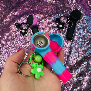 Unbreakable Pipe with Flower Keychain