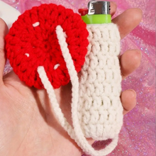 Load image into Gallery viewer, Handmade Crochet Mushroom Lighter Pouch
