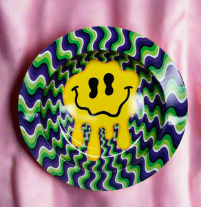 Circular portable melting smiley rolling tray