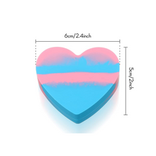 Load image into Gallery viewer, Blue &amp; Pink Heart Silicone Wax Container
