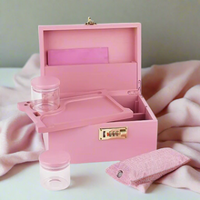 Load image into Gallery viewer, Pink Large Bamboo Accessory Lock Box
