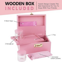 Load image into Gallery viewer, Pink Large Bamboo Accessory Lock Box
