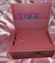 Load image into Gallery viewer, Pink Large Bamboo Accessory Lock Box
