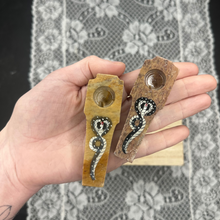 Load image into Gallery viewer, Hand Carved Stone Snake Hand pipe
