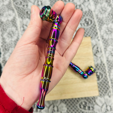 Load image into Gallery viewer, Holographic Rainbow Travel Hand Pipe
