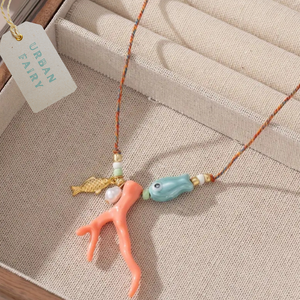 Coral Reef Ceramic Artisan Necklace