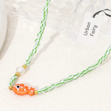 Load image into Gallery viewer, Ceramic Fish Hand Beaded Boho Necklace
