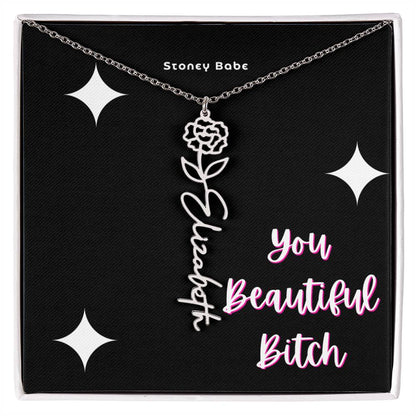 Flower Personalized Name Necklace