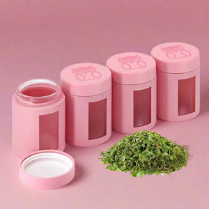 4-Pack Pink Airtight Storage Jars