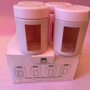 4-Pack Pink Airtight Storage Jars